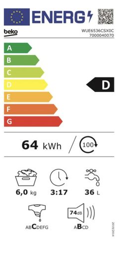 BEKO WUE 6536 CSX0C - PŘEDEM PLNĚNÁ PRAČKA