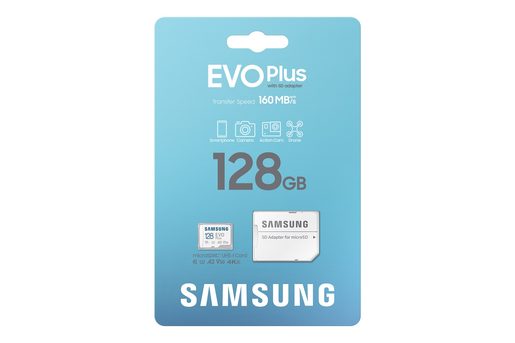 SAMSUNG EVO PLUS/MICRO SDXC/128GB/UHS-I U3 / CLASS 10/+ ADAPTÉR/BÍLÁ