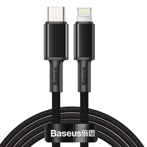 BASEUS  HIGH DENSITY PD USB-C - LIGHTNING 2,0 M 20W BLACK