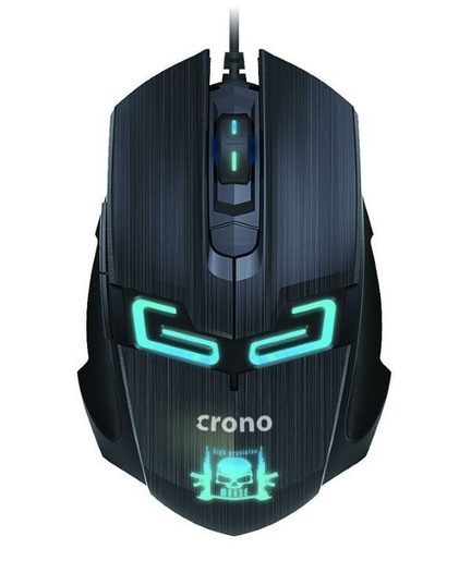 CRONO CM647 - OPTICKÁ HERNÍ MYŠ, USB KONEKTOR, ROZLIŠENÍ 800/1200/1600 DPI, MODRÉ PODSVÍCENÍ