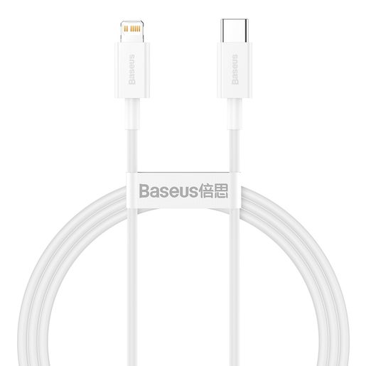 BASEUS  SUPERIOR PD USB-C - LIGHTNING 1,0 M 20W WHITE