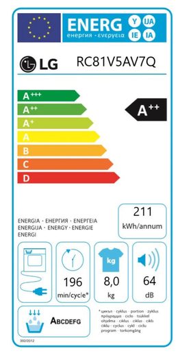 LG RC81V5AV7Q - SUŠIČKA PRÁDLA