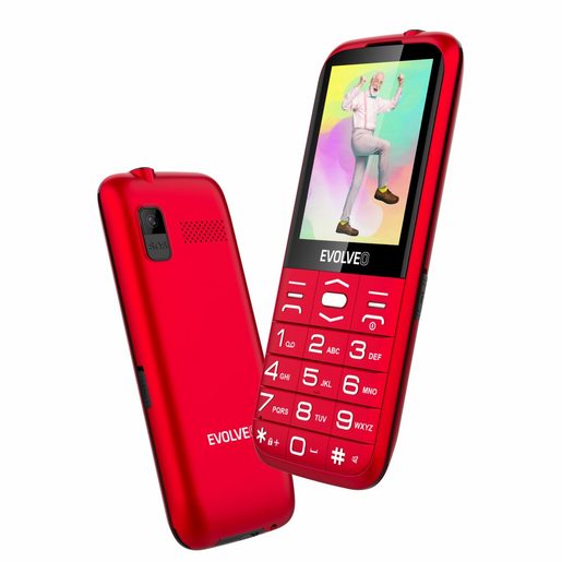 EVOLVEO EASYPHONE XO, MOBILNÍ TELEFON PRO SENIORY S NABÍJECÍM STOJÁNKEM (ČERVENÁ BARVA)
