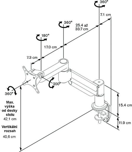 VOGEL´S STOLNÍ STOJAN PFD 8541, 6,6 KG, 3 KLOUBY