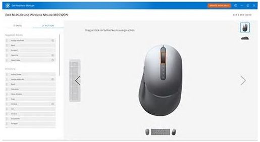 DELL MYŠ, MULTIFUNKČNÍ BEZDRÁTOVÁ MS5320W K NOTEBOOKU, ŠEDÁ