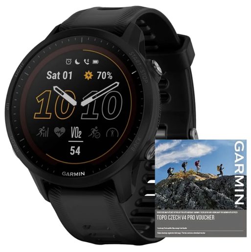 GARMIN FORERUNNER 955 SOLAR BLACK + VOUCHER TOPO CZECH