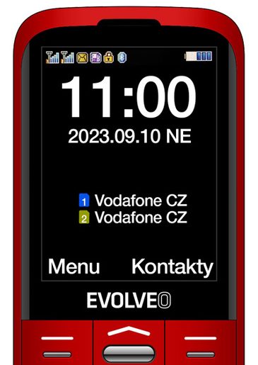 EVOLVEO EASYPHONE XO, MOBILNÍ TELEFON PRO SENIORY S NABÍJECÍM STOJÁNKEM (ČERVENÁ BARVA)