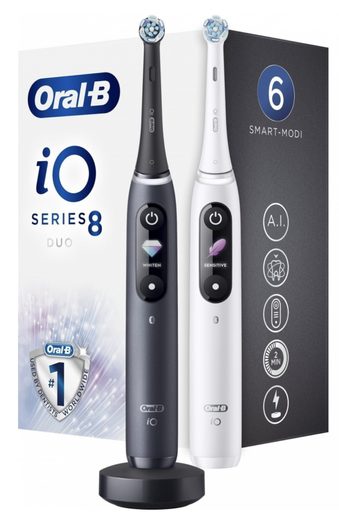 ORAL-B IO SERIES 8 DUO BLACK/WHITE - ELEKTRICKÝ ZUBNÍ KARTÁČEK (2KS)