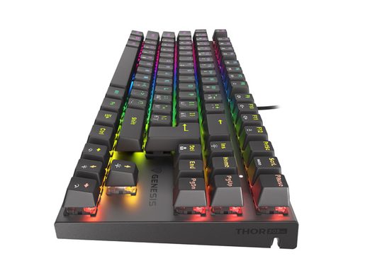 GENESIS MECHANICKÁ HERNÍ KLÁVESNICE THOR 303 TKL, CZ/SK LAYOUT, ČERNÁ, RGB, SW, OUTEMU RED