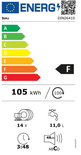 VESTAVNÁ MYČKA S ŠÍŘKOU 60 CM BEKO DIN 26421 + 10 LET ZÁRUKA NA MOTOR