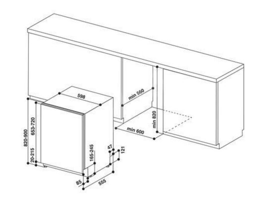 WHIRLPOOL WIO 3O540 PELG - VESTAVNÁ MYČKA NÁDOBÍ (60CM)