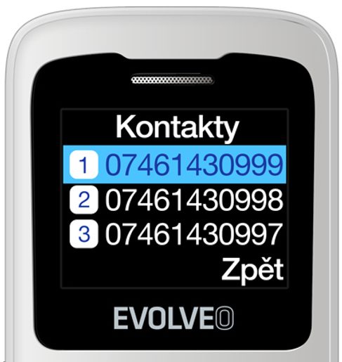 EVOLVEO EASYPHONE ID, MOBILNÍ TELEFON PRO SENIORY, BÍLÁ