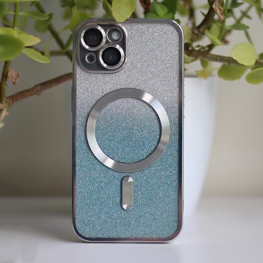 CU-BE GLITTER CHROME MAG POUZDRO IPHONE 12 6,1" SILVER GRADIENT