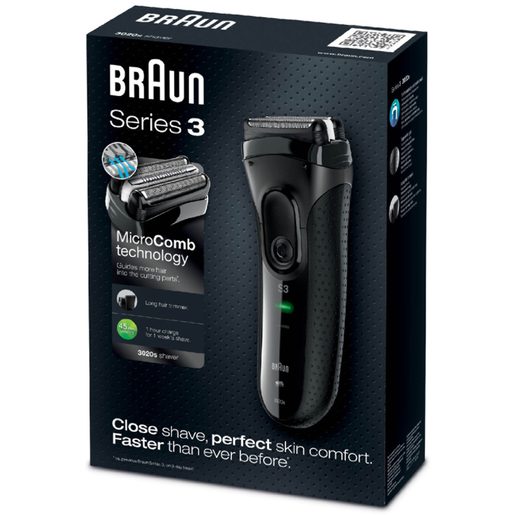 BRAUN SERIES 3 3020 BLACK - PLANŽETOVÝ HOLÍCÍ STROJEK