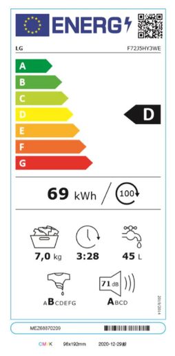 LG F72J5HY3WE - PŘEDEM PLNĚNÁ PRAČKA (SLIM)