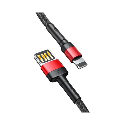 BASEUS  CAFULE DOUBLE SIDE (LIGHTNING | 1 M) RED-BLACK 2,4A