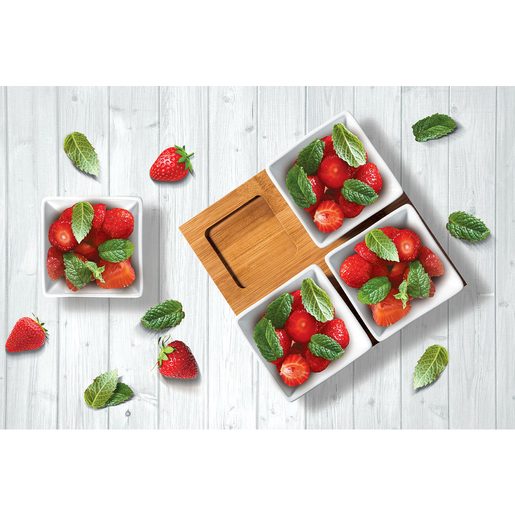 SERVÍROVACÍ MISKY 4KS; 19X19 CM - BAMBOO