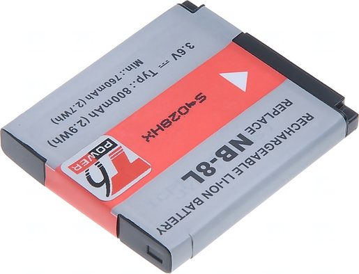 BATERIE T6 POWER CANON NB-8L, 700MAH, ČERNÁ