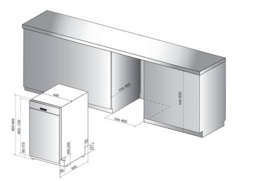WHIRLPOOL WSFO 3O23PF X VOLNĚ STOJÍCÍ MYČKA (45CM)