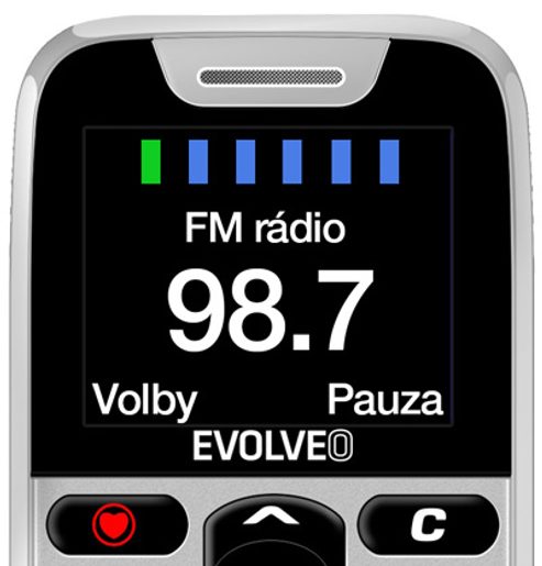 EVOLVEO EASYPHONE, MOBILNÍ TELEFON PRO SENIORY S NABÍJECÍM STOJÁNKEM, BÍLÁ