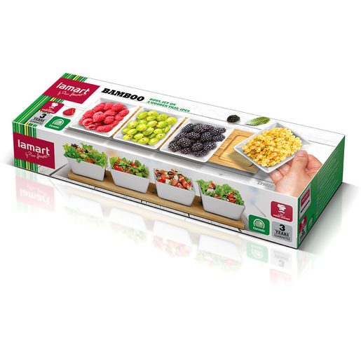 SERVÍROVACÍ MISKY 4KS; 38X9 CM - BAMBOO