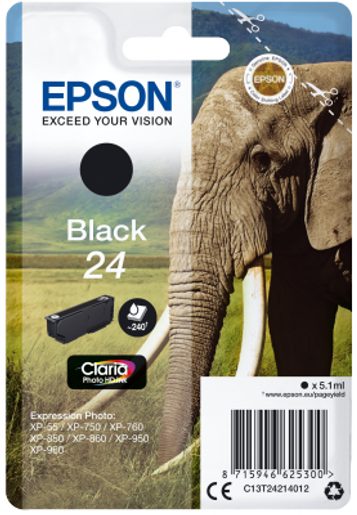 EPSON SINGLEPACK BLACK 24 CLARIA PHOTO HD INK