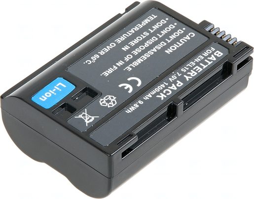 BATERIE T6 POWER NIKON EN-EL15, 1400MAH, ČERNÁ