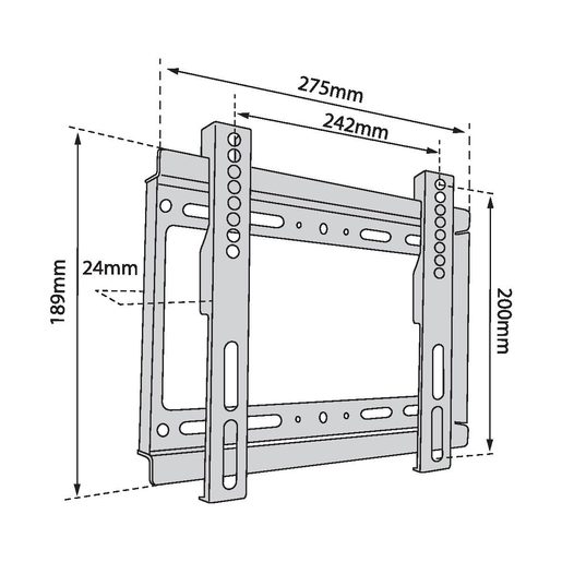 TB TV WALL MOUNT TB-250 UP TO 42", 40KG MAX VESA 200X200