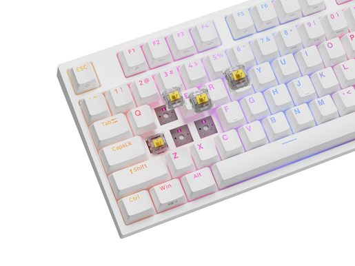 GENESIS HERNÍ MECHANICKÁ KLÁVESNICE THOR 404/RGB/GATERON YELLOW PRO/DRÁTOVÁ USB/US LAYOUT/BÍLÁ