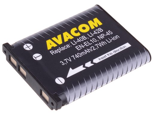 BATERIE AVACOM OLYMPUS LI-40B, LI-ION 3.7V 740MAH