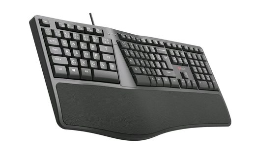 KLÁVESNICE C-TECH KB-113E USB, ERGO, ČERNÁ, CZ/SK