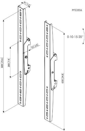 VOGEL´S SVISLÁ RAMENA CONNECT -IT PFS 3306, 630MM