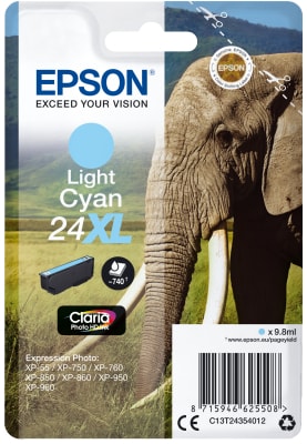 EPSON SINGLEPACK LIGHT CYAN 24XL CLARIA PHOTO INK