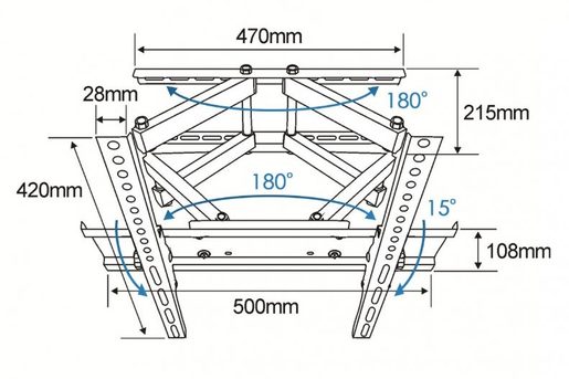 TB TV WALL MOUNT TB-43P 26-55", 55KG VESA 400X400