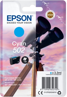 EPSON SINGLEPACK,CYAN 502,INK,STANDARD