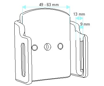 BRODIT DRŽÁK DO AUTA NASTAVITELNÝ BEZ NABIJENI Š. 49-63 MM, TL. 9-13 MM