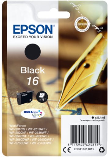 EPSON SINGLEPACK BLACK 16 DURABRITE ULTRA INK