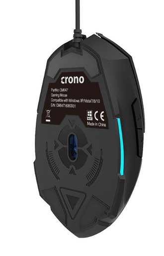 CRONO CM647 - OPTICKÁ HERNÍ MYŠ, USB KONEKTOR, ROZLIŠENÍ 800/1200/1600 DPI, MODRÉ PODSVÍCENÍ