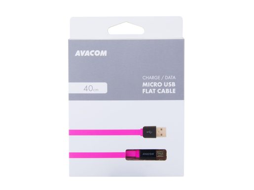 KABEL AVACOM MIC-40P USB - MICRO USB, 40CM, RŮŽOVÁ