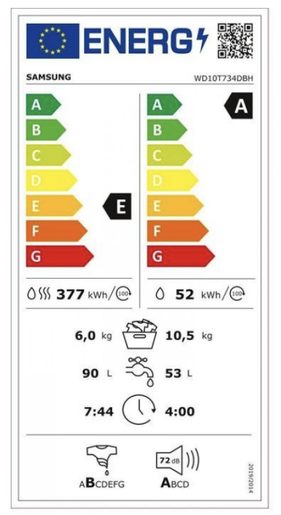 SAMSUNG WD10T734DBH/S7 - PARNÍ PRAČKA SE SUŠIČKOU