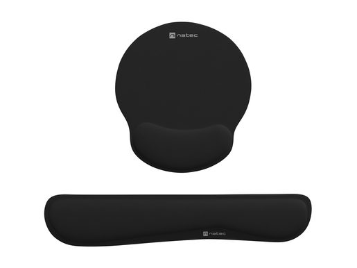 ERGONOMICKÝ SET PODLOŽEK POD ZÁPĚSTÍ NATEC CHIPMUNK 2V1, ČERNÁ