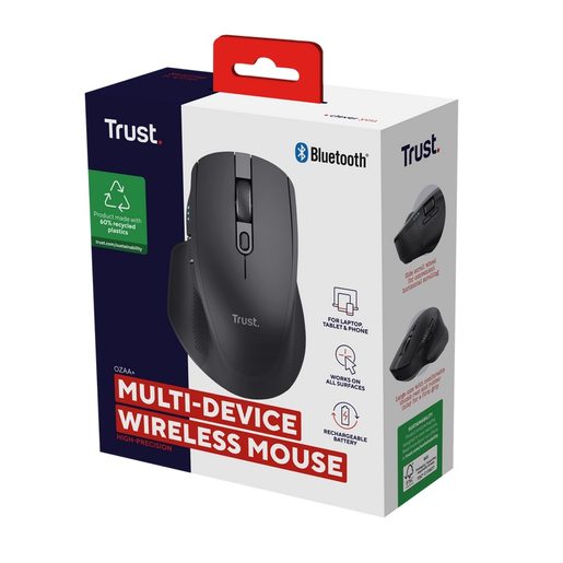 TRUST OZAA+ MULTI-CONNECT WIRELESS MOUSE BLK