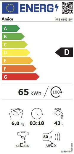 AMICA PPS 6103 SW - PŘEDEM PLNĚNÁ PRAČKA