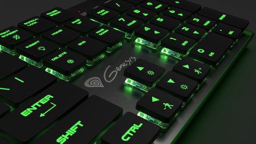 PLOCHÁ MECHANICKÁ KLÁVESNICE GENESIS THOR 420 RGB US, CONTENT SLIM BLUE SWITCH, SOFTWARE