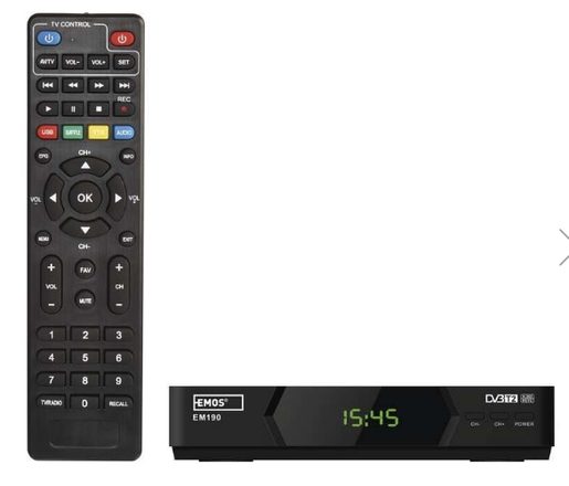 EMOS DVB -T2 PŘIJÍMAČ EM190 HD (HEVC H265)