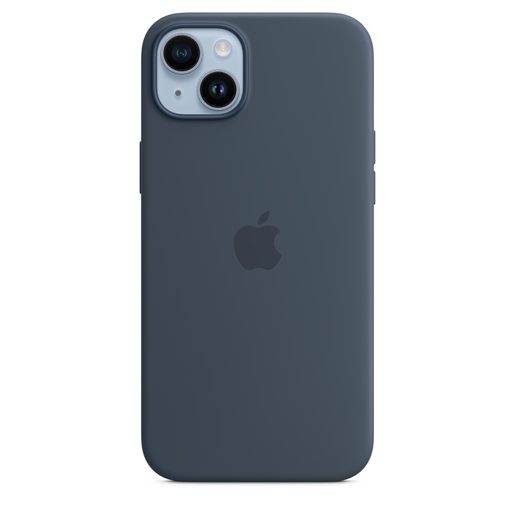 IPHONE 14+ SILICONE CASE WITH MS - STORM BLUE