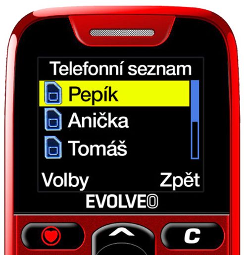 EVOLVEO EASYPHONE, MOBILNÍ TELEFON PRO SENIORY S NABÍJECÍM STOJÁNKEM, ČERVENÁ