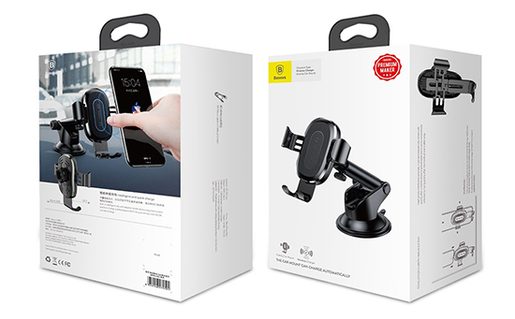 BASEUS 2V1 DRŽÁK DO AUTA S BEZDRÁTOVÝM NABÍJENÍM (WIRELESS CHARGER) (WXYL-A01) BLACK