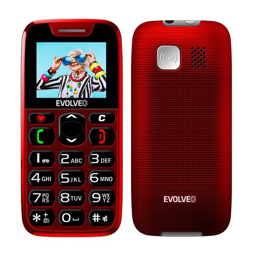 EVOLVEO EASYPHONE, MOBILNÍ TELEFON PRO SENIORY S NABÍJECÍM STOJÁNKEM, ČERVENÁ