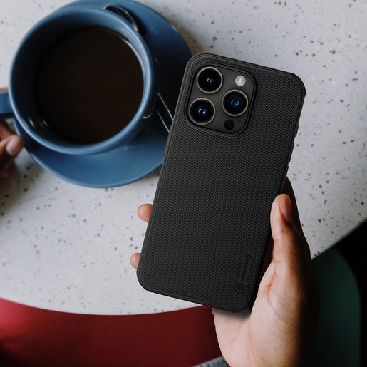 NILLKIN SUPER FROSTED PRO ZADNÍ KRYT PRO APPLE IPHONE 15 PRO BLACK (WITHOUT LOGO CUTOUT)